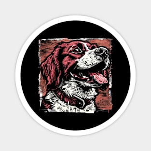 Retro Art Brittany Spaniel Dog Lover Magnet